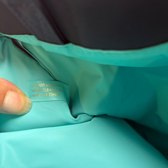 Estée Lauder Tote Handbag Blue Bow Aqua inside bag - Picture 13 of 15